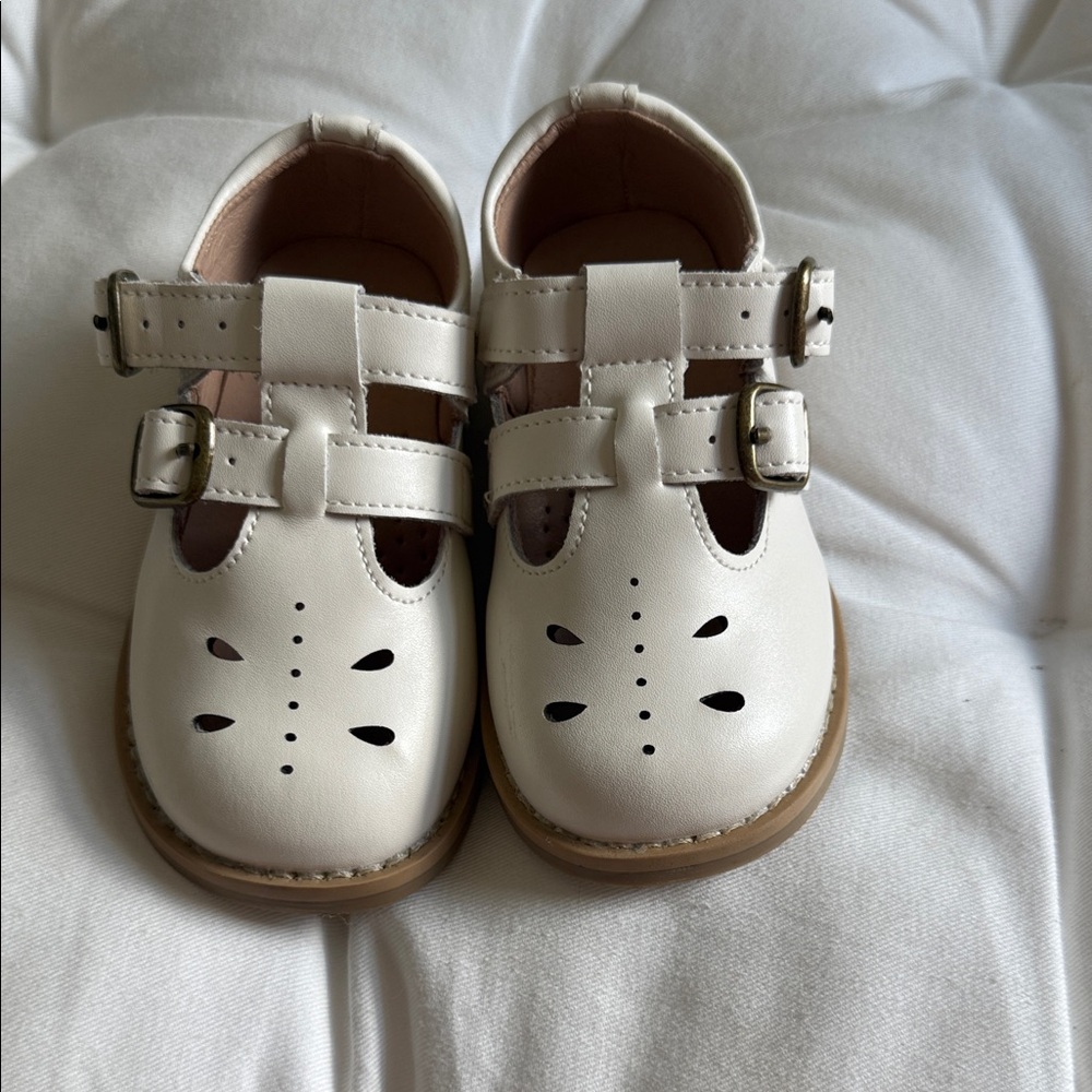 Sweet Honey Double Buckle Mary Jane’s - Ecru